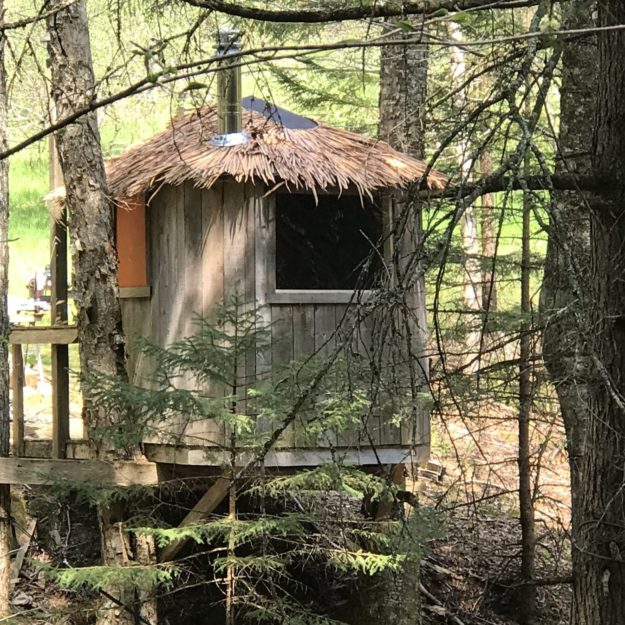 Tiki treehouse sauna and river cold plunge, waterfalls