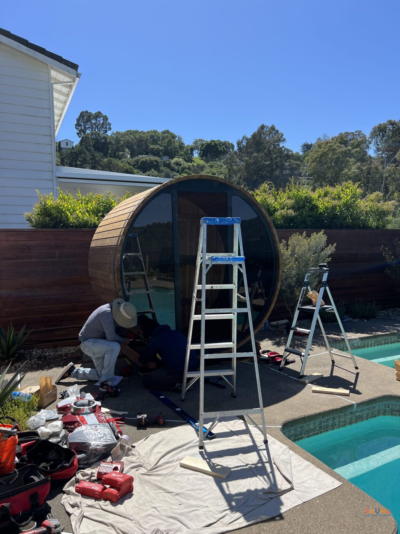 Building a saunalife EE6G Barrel Sauna scaled 1