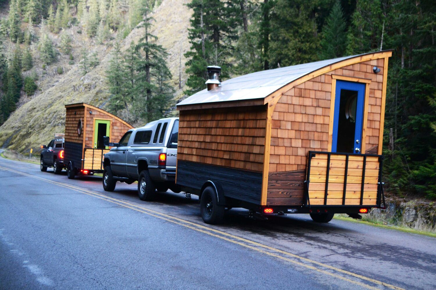 alma sauna on a trailer