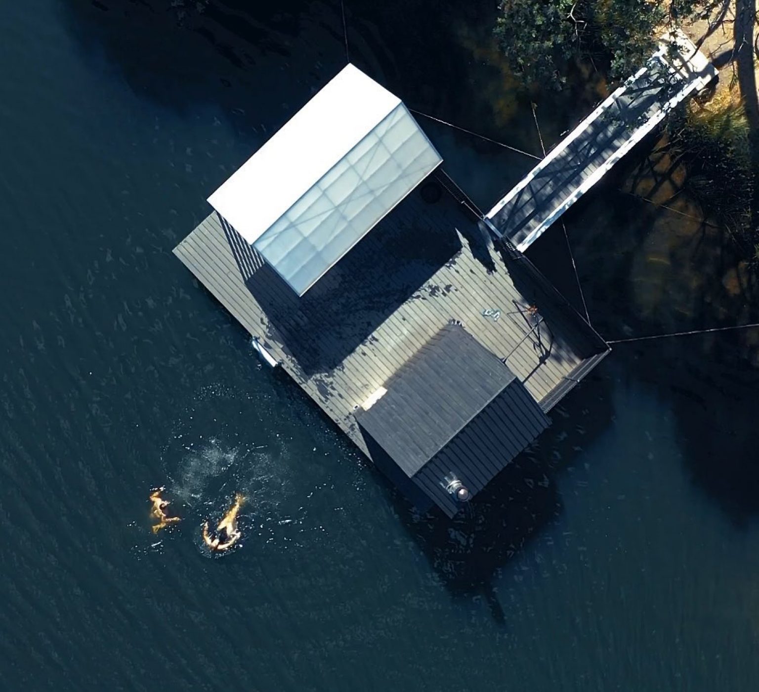 floating sauna lake derby