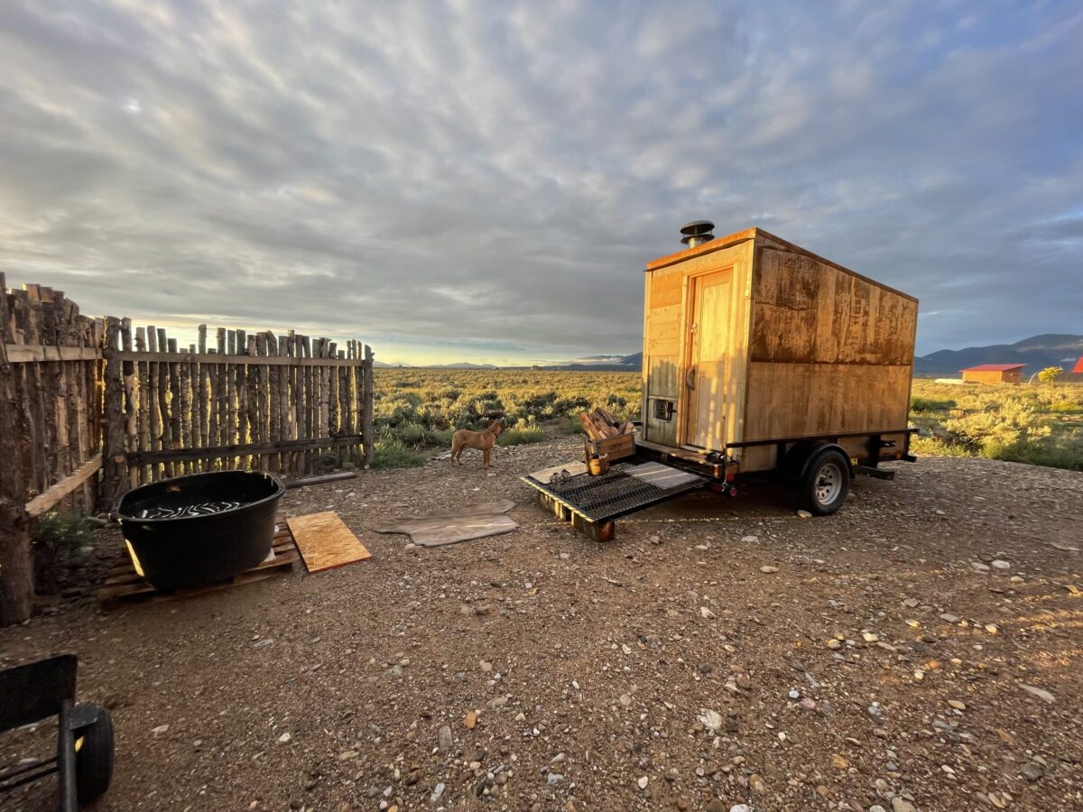rent a mobile wood burning sauna