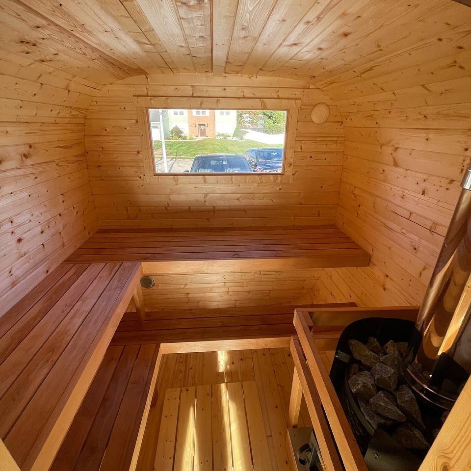 steamonwheels inside steam on wheels mobile sauna in new jersey